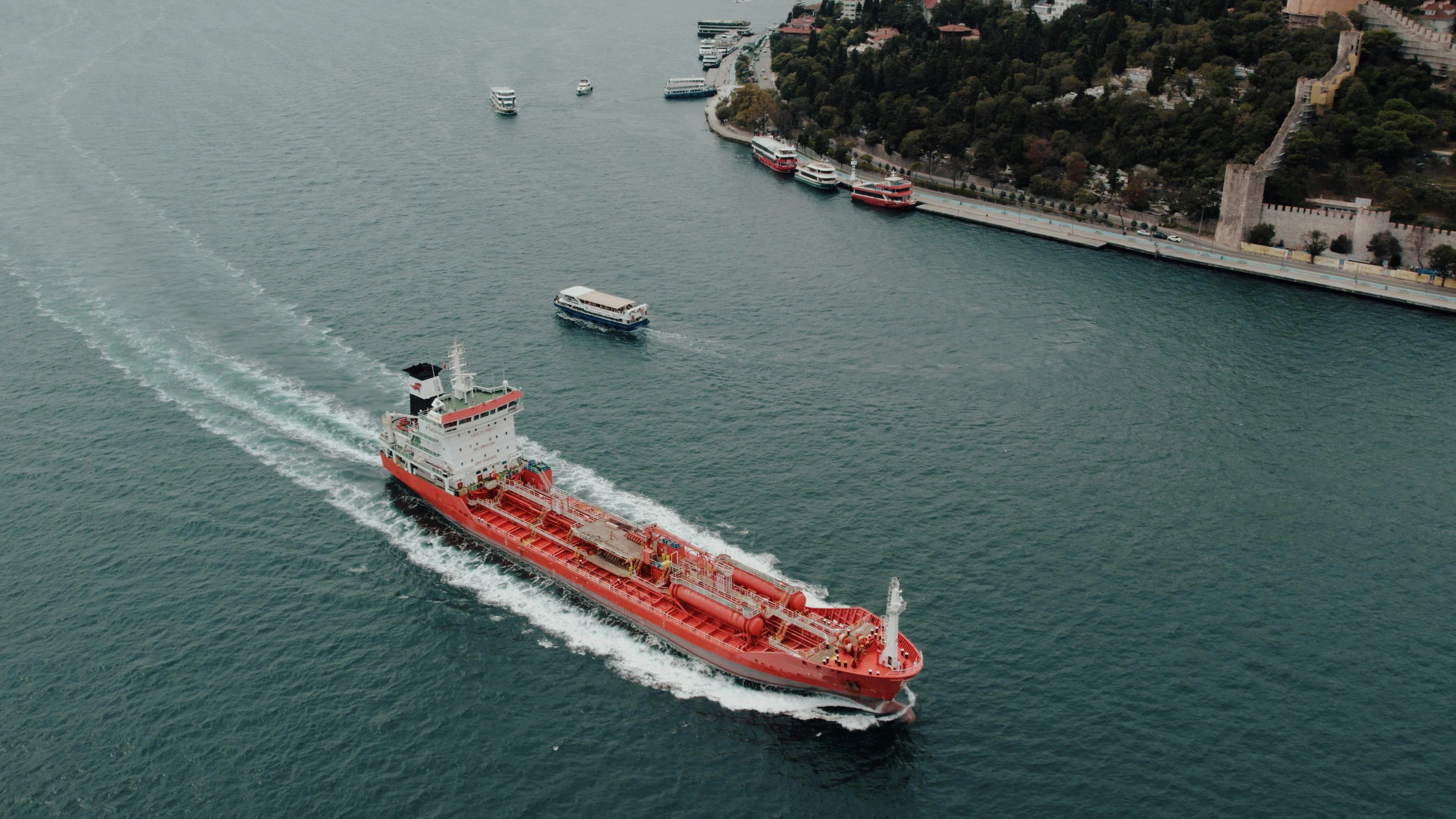 Oil tanker underway